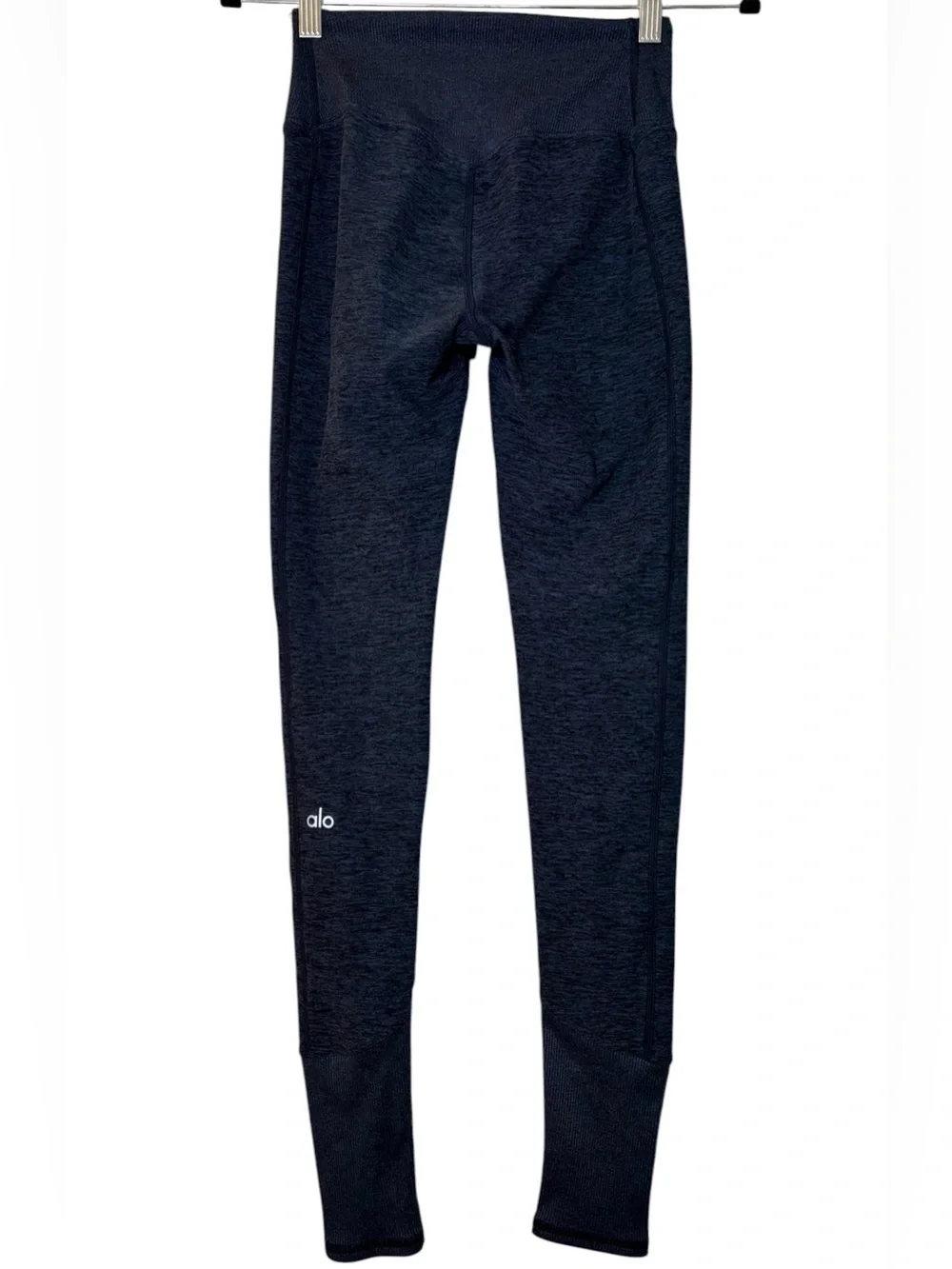 Alo Yoga High-Waisted AloSoft Lounge Leggings Heathered Navy Size XS Pilatescore